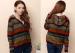 Women Spring Fine Knit Sweaters With Hood Multicolored Stripes , Womens Cardigan Sweaters
