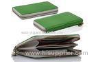 Leather Apple iPhone Case Shock Resistant Green Cellphone Wallet Case