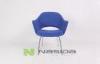Luxury Home Furniture Eero Saarinen Modern Wood Dining Chairs with Leather or Fabric Seat Cushion