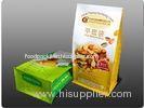 Quad Side Flat Bottom Pouch Laminated For Nuts , Stand Up Food Pouches