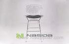 Customized Black Easy Bertoia bar stool for Outdoor Garden Chairs , Chromed Wire Frame