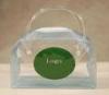 Cute Clear PVC Bags with Handle , Silk Screen Printing Pouch PVC Bag