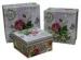 Square Keepsake Gift Boxes Bottom Paper Cardboard Flower Pattern