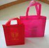 Retail recycling nonwoven shopping bag with customized logo , Pink color