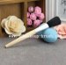 Wood handle black hair blush brush