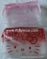 Transparent pvc zippered pencil bag