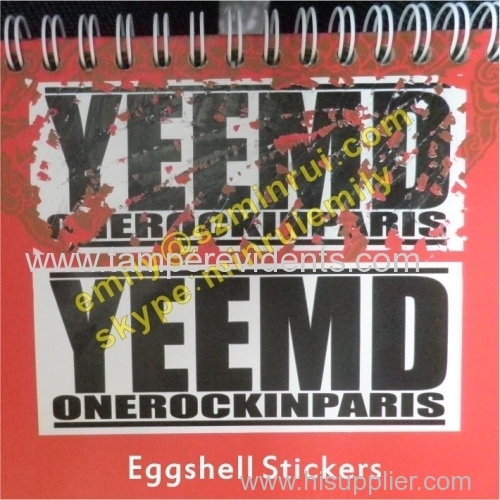 Custom One Time Use Self-Adhesive Ultra Destructive Vinyl Eggshell Stickers With Brittle Face For Graffiti Advertisement