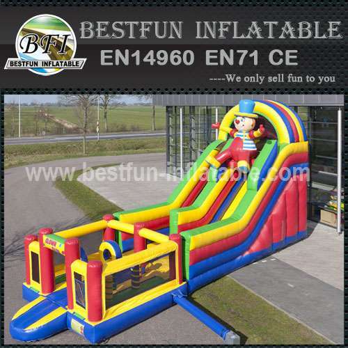 Clown Inflatable Dry Wet Slide