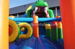 Amusing giant inflatable crocodile slide