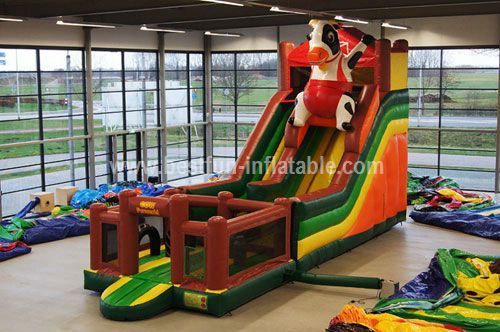 Animal cow inflable bouncy slide