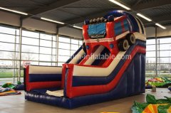 Jumping inflatable giant slides fire truck