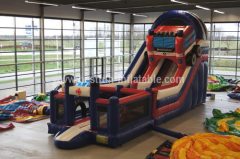 Jumping inflatable giant slides fire truck