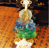 liu li car crystal ornaments------colered glaze green tara