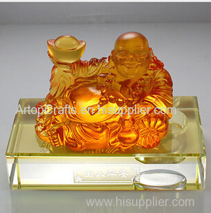 art glass crafts car crystal decorations liu li buddha