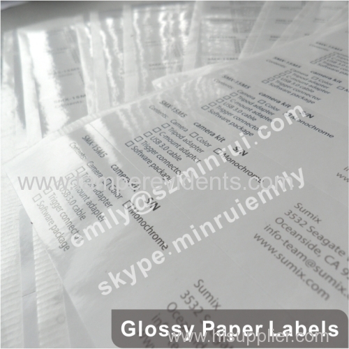 Shiny Paper Labels With custom design