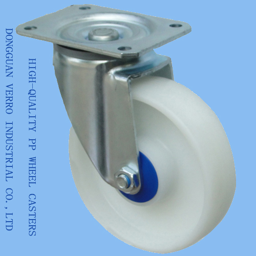 5 inches swivel top polyproplyene storage shelf casters