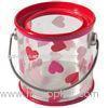 Plastic Tin Candy Containers PVC Tin Box With Transparent Body / Food Storage