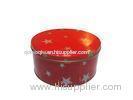Cylindroid Popcorn Tin Cookie Containers With Red Cover / Lid