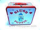 Tinplate Rectangle Metal Tin Lunch Box For Food / Candy / Cake