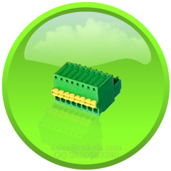 plug-in terminal block with spring press button for wire to board connection