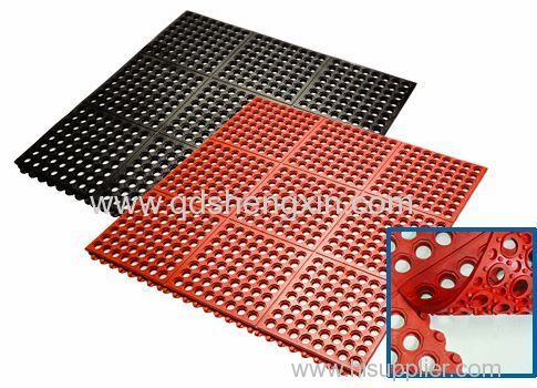 Cow Farm Red Rubber Mat