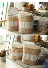 Home storage durable straw laundry basket for dirty clothes from manufacturer