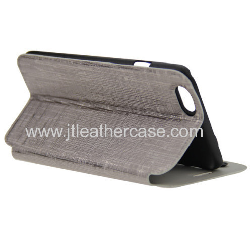 Hot Selling Luxury Silvery Gray folio stand Leather case for iPhone6 with 4.7 inch Screen