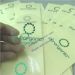 Round transparent stickers stamped with glossy foil for cosmetics use