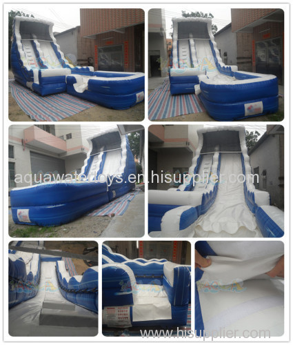 Blue Inflatable wate slide with pool