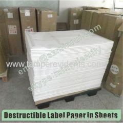 Minrui Factory Lagest Manufacturer of UDV Ultra Destructive Vinyl Eggshell Label Materials in Sheets100x70cm or custom