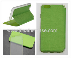 bright green thin Pu Leather TPU cell phone case for iPhone 6