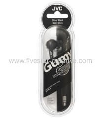 JVC HAF160 Black Gumy Bass Boost Stereo Headphones In Ear Earphones