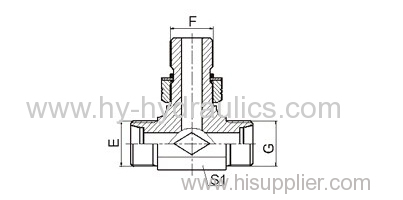 UN UNF Thread Adjustable Stud with O-Ring sealing Branch equal Tee