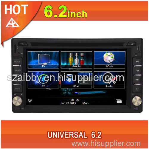 Universal car dvd player gps bluetooth radio ipod usb 3G wifi tv Russian language menu steering wheel control