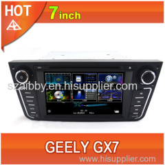 Geely X7 GX7 EX7 car dvd player bluetooth ipod radio TV USB 3G Wifi canbus steering wheel 7inch touchscreen