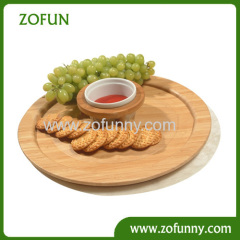 Round bamboo serving plate