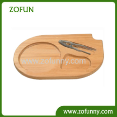 Bamboo nut serving tray with tools