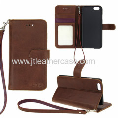 2014 Hot selling Brown leather wallet phone case for iphone6