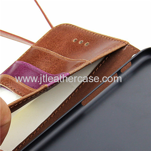 2014 Hot selling Brown leather wallet phone case cover for iphone6 PU