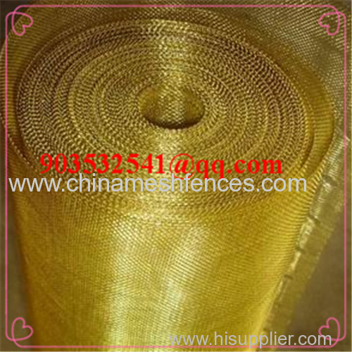 Woven bright brass wire mesh