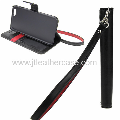 New arrival Luxury Red in Black leather mobile phone case for iphone 5 5s 6