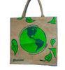 Water Proof Paste Green Earth Gunny Bag, Handle Cotton Weaving Reusable Carrier Bags