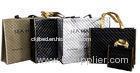 75g Shining Black Square Veins Non Woven Reuseable Carrier Bags For Shopping