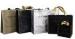 75g Shining Black Square Veins Non Woven Reuseable Carrier Bags For Shopping