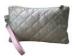Pink Square Veins Leatheroid Wallet Bag, Fabric Purse Bags For Ladies / Girls