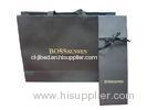 Promotional Bosssunwei Black Special Paper Carrier Bag With Press Gold Lings, Logo Stamp