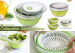 Multifunctional plastic collapsible salad spinner as seen on TV