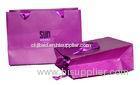 1c Printing Sun 210g Purple Art Paper Gift Bag, Ribbon Handle Shopping Bags
