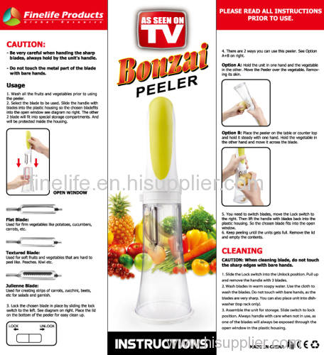 Bonzai peeler All-In-One 3-blade Peeler with Collecting Chamber