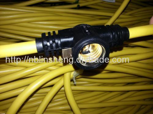 LS-100 12/3 SJTW Job-Site 10 Lamp String Light With Metal Cage Guard Job-Site Lighting